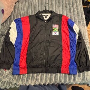 Forever 21 Bold Black and Red Bomber Jacket